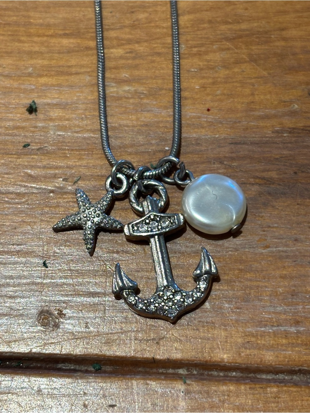 Anchor Starfish Pearl Necklace